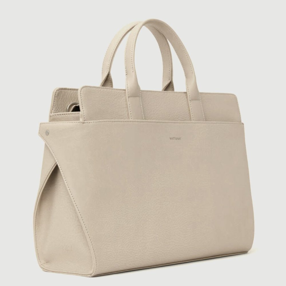 Brand New Matt & Nat Gloria Satchel Bag in Koala Matte Nickel